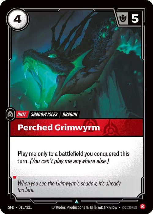 Perched Grimwyrm 015/221 Uncommon Spiritforged
