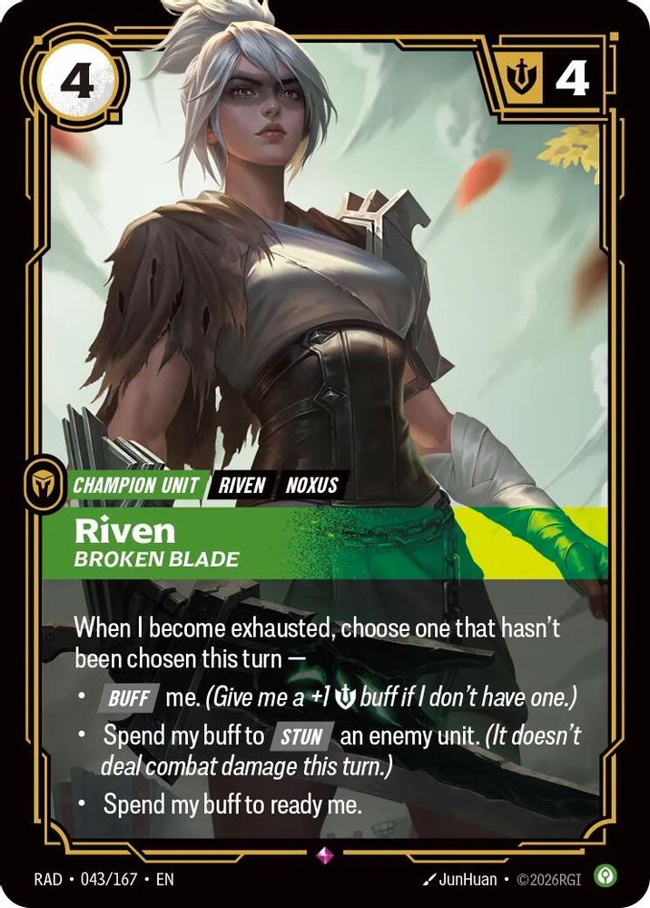 Riven, Broken Blade 043/167 Rare Radiance Riftbound Foil NM