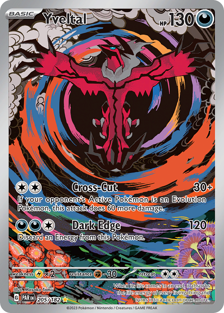 Yveltal 205/182 Illustration Rare Paradox Rift Pokemon Holo NM