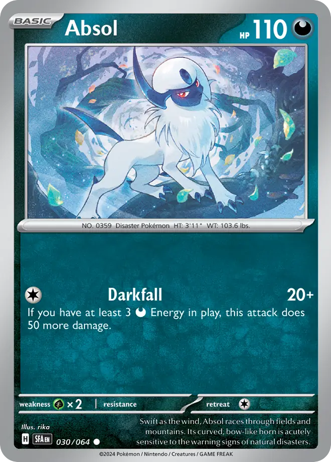 Absol 030/064 Common Shrouded Fable Pokemon NM