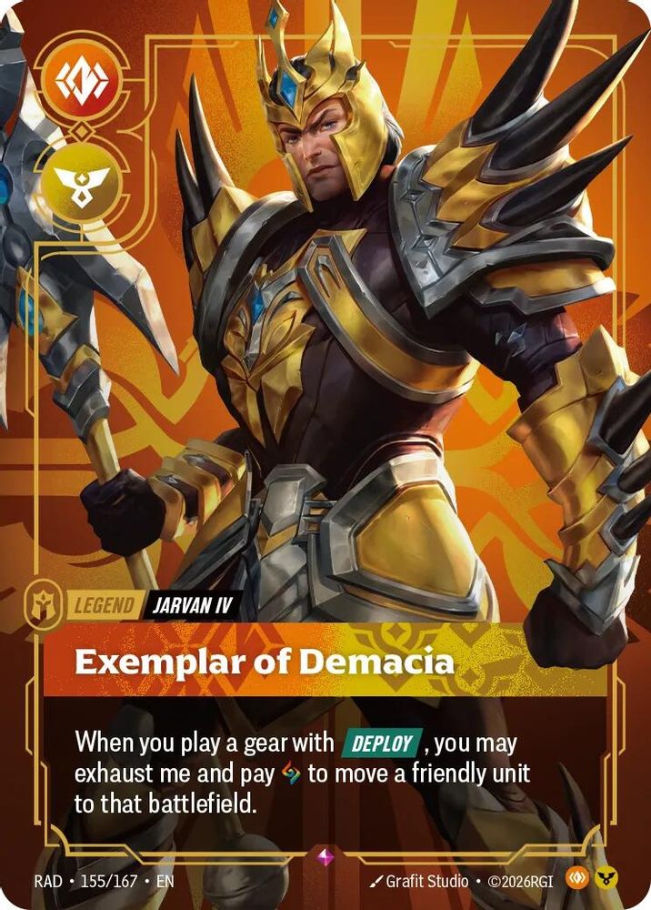 Jarvan IV, Exemplar of Demacia 155/167 Rare Radiance Riftbound Foil NM