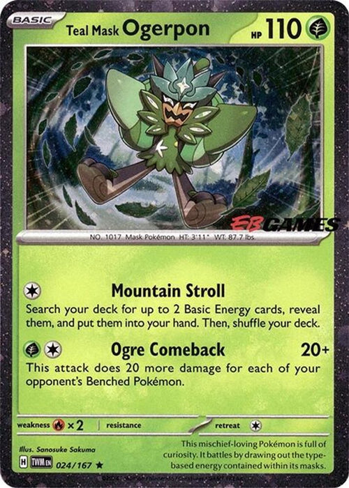 Teal Mask Ogerpon (Cosmos Holo) (EB Games Exclusive) 024/167