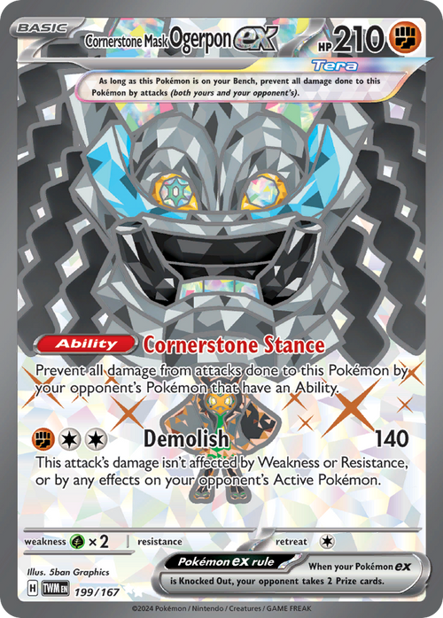 Cornerstone Mask Ogerpon ex 199/167 Twilight Masquerade Holo