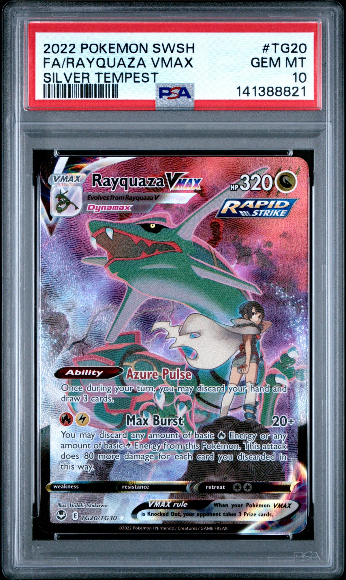Rayquaza Vmax TG20/TG30 Silver Tempest Pokemon PSA 10 Gem Mint